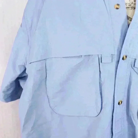 L.L Bean Short Sleeve Button Up Vented Fishing Shirt Men’s Blue Size XL Reg - Picture 4 of 13